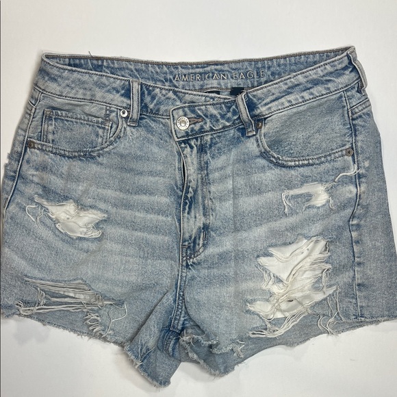 American Eagle Outfitters Pants - American Eagle Outfitters Faded Blue Ripped Jean Shorts